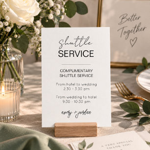 Tarjeta De Recepción Servicio de Lanzadera Minimalista Fiesta de Boda M