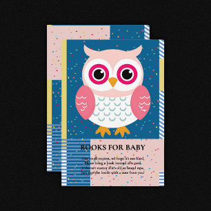 Tarjeta De Recepción Sexo de Lechuza Rosa Cute Woodland Baby Shower Neu