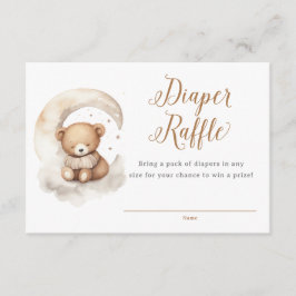 Tarjeta De Recepción Sexo Neutral Teddy Bear Moon Stars Baby Shower