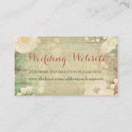 Tarjeta De Recepción Shabby Chic Florals | Sitio web Boda