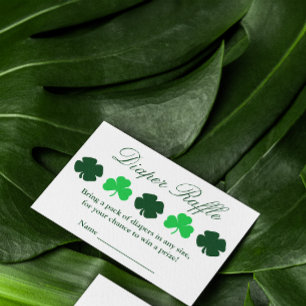 Tarjeta De Recepción Shamrock Baby Shower Diaper Raffle