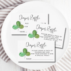 Tarjeta De Recepción Shamrock Diaper Raffle Baby Shower