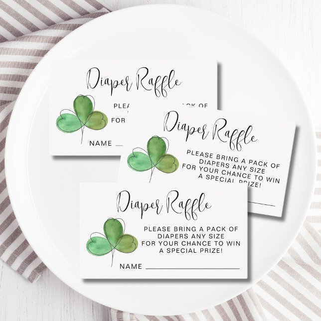 Tarjeta De Recepción Shamrock Diaper Raffle Baby Shower (Subido por el creador)