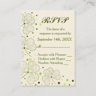 Tarjeta De Recepción Shamrock Polka Dots Wedts RSVP