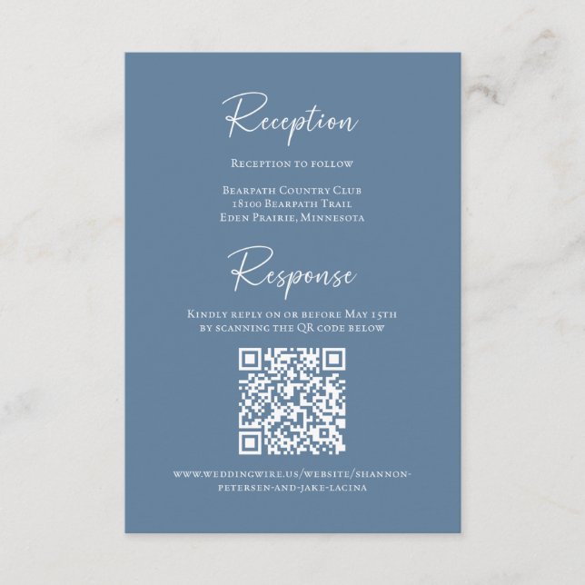 Tarjeta De Recepción shannon jake rsvp (Anverso)