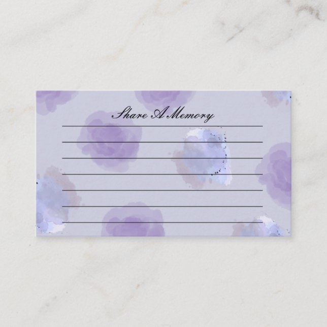 Tarjeta De Recepción Share a Memory of a Loved One Card – Funeral (Anverso)