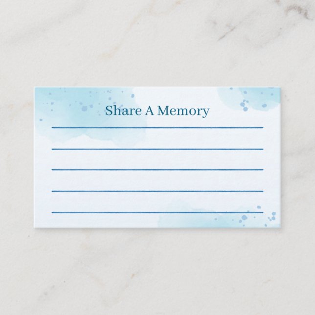 Tarjeta De Recepción Share a Memory Template – Baby Blue (Anverso)