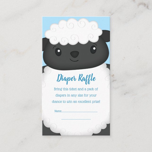 Tarjeta De Recepción Sheep Baby Shower Farm Blue Boy (Anverso)