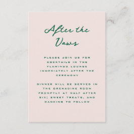 Tarjeta De Recepción Shell Pink and Green Simple Reception