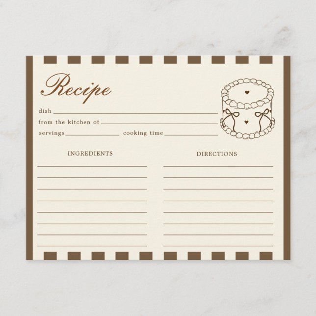 Tarjeta De Recepción She's A Tini Bit Older Coffee Cake Birthday Recipe (Anverso)