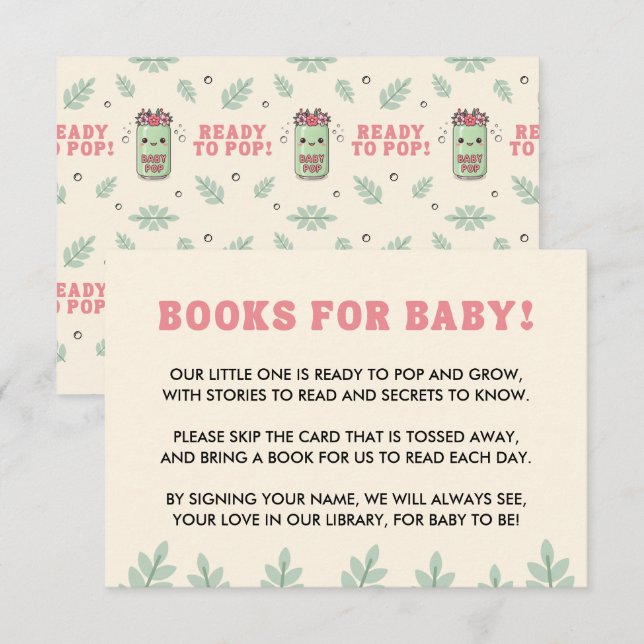 Tarjeta De Recepción She's Ready to Pop Baby Shower Boho Kawaii Soda (Anverso / Reverso)