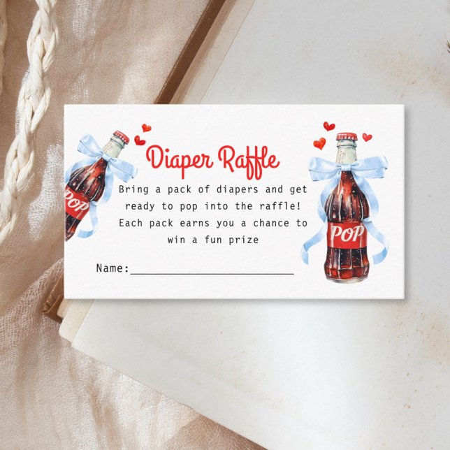 Tarjeta De Recepción She's Ready to Pop Baby Shower Diaper Raffle (She's ready to pop diaper raffle baby shower enclosure card)