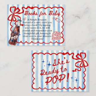 Tarjeta De Recepción She's Ready to Pop Coquette Books for Baby