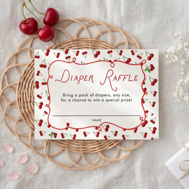 Tarjeta De Recepción She's the Cherry on top Diaper Raffle  (Subido por el creador)