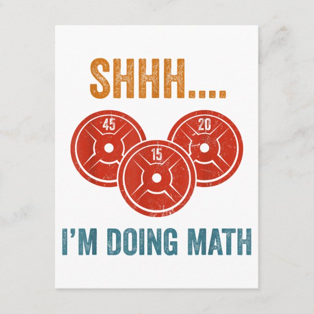 Tarjeta De Recepción Shhhh estoy haciendo matemáticas Levantando el pes (Anverso)