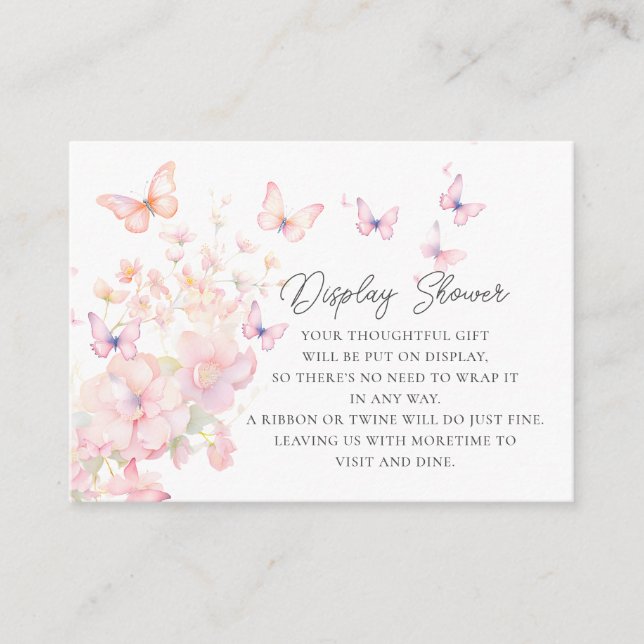 Tarjeta De Recepción Shower de visualización de mariposas caprichosas (Anverso)
