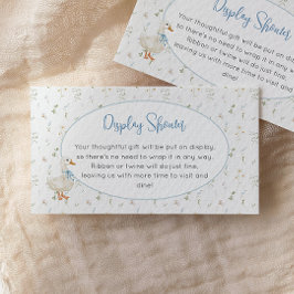 Tarjeta De Recepción Silencioso Goose Wildflower Blue Boy Display Showe