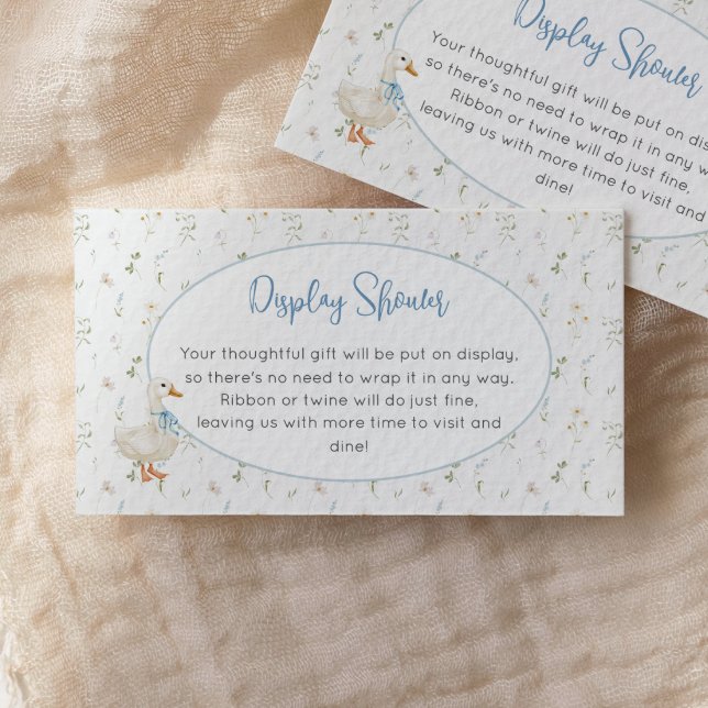 Tarjeta De Recepción Silencioso Goose Wildflower Blue Boy Display Showe (Subido por el creador)