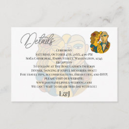 Tarjeta De Recepción Silhouette artística Destino Boda de Arte Moderno