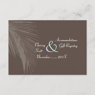 Tarjeta De Recepción Silhouette/cocoa+azul/hotel de PixDezines frontes