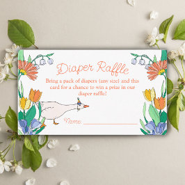 Tarjeta De Recepción Silly Goose Baby Shower Diaper Raffle