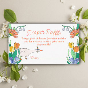 Tarjeta De Recepción Silly Goose Baby Shower Diaper Raffle