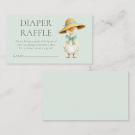 Tarjeta De Recepción Silly Goose Diaper Raffle Sage Baby Shower 