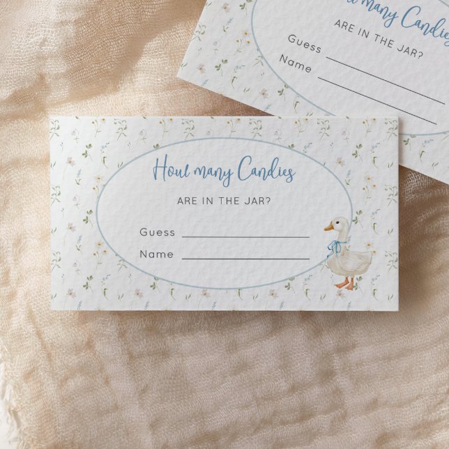 Tarjeta De Recepción Silly Goose Floral Cuántos Candies Baby Shower (Subido por el creador)