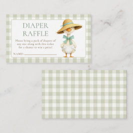 Tarjeta De Recepción Silly Goose Gingham Diaper Raffle Baby Shower 
