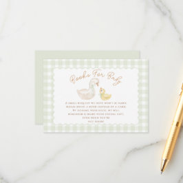Tarjeta De Recepción Silly Goose Gingham Duck ducha de bebé
