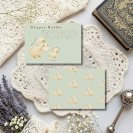 Tarjeta De Recepción Silly Goose Green Diaper Raffle Baby Shower 