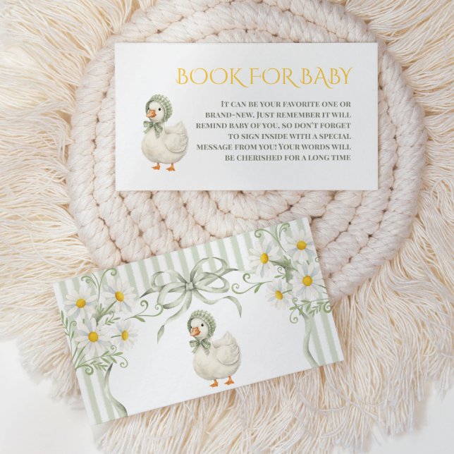 Tarjeta De Recepción Silly Goose Green Neutral Book For Baby Shower (Subido por el creador)