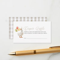 Silly Goose Greige Gingham Diaper Raffle Ticket