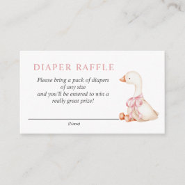 Tarjeta De Recepción Silly Goose Pink Floral Diaper Raffle Card