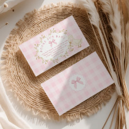 Tarjeta De Recepción Silly Goose Pink Gingham Books for baby