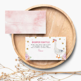 Tarjeta De Recepción Silly Goose Pink Watercolor Baby Shower Diaper