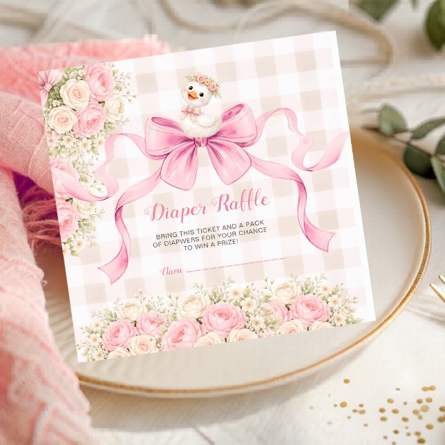 Tarjeta De Recepción Silly Goose Sweetie Goose Rose Diaper Raffle Card (Subido por el creador)