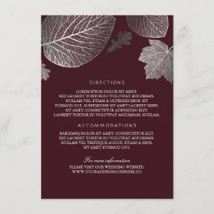 Tarjeta De Recepción Silver deja información sobre Bodas de Borgoña
