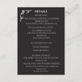 Tarjeta De Recepción Silver Elegance Collection Wedding Details Card