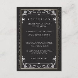 Tarjeta De Recepción Silver Elegance Collection Wedding Reception Card