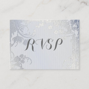 Tarjeta De Recepción Silver Glimmer Floral RSVP