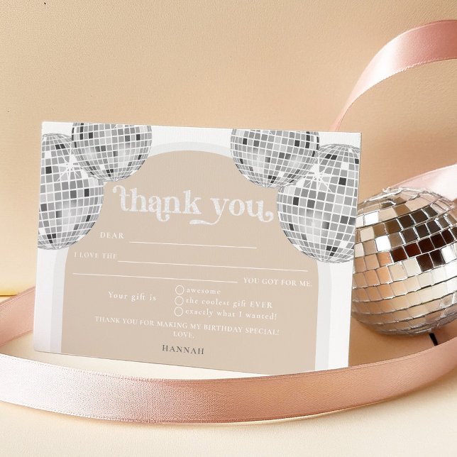 Tarjeta De Recepción Silver Retro Disco Bridal Shower (Subido por el creador)