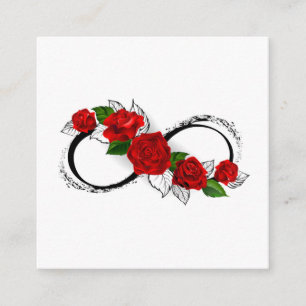 Tarjeta De Recepción Símbolo de infinito con rosas rojas