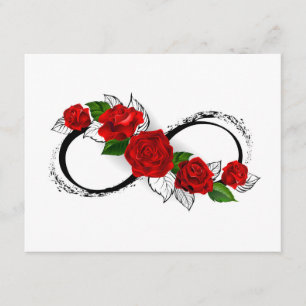 Tarjeta De Recepción Símbolo de infinito con rosas rojas