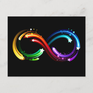 Tarjeta De Recepción Símbolo de infinito de cometas de arcoíris