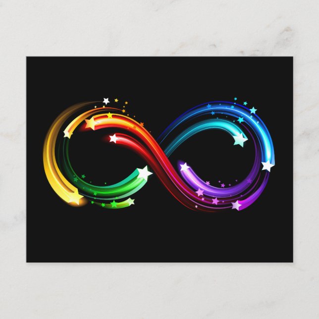 Tarjeta De Recepción Símbolo de infinito de cometas de arcoíris (Anverso)