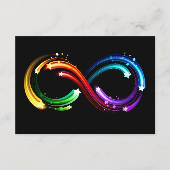 Tarjeta De Recepción Símbolo de infinito de cometas de arcoíris (Anverso)