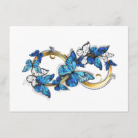 Símbolo infinito de mariposas Morpho azules