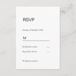 Tarjeta De Recepción Simpel elegant  Einladung Antwortkarte RSVP