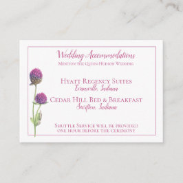 Tarjeta De Recepción Simple acuarela Amaranth Thistle Flower Boda